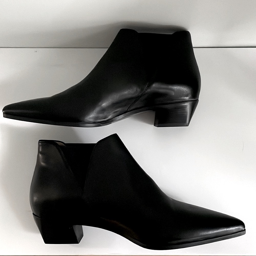 Black Leather Ankle Boots 8.5 - Picture 3 of 9